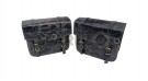 For Royal Enfield Bear 650 Genuine Leather Pannier Bags Black With Saddle Stays - SPAREZO
